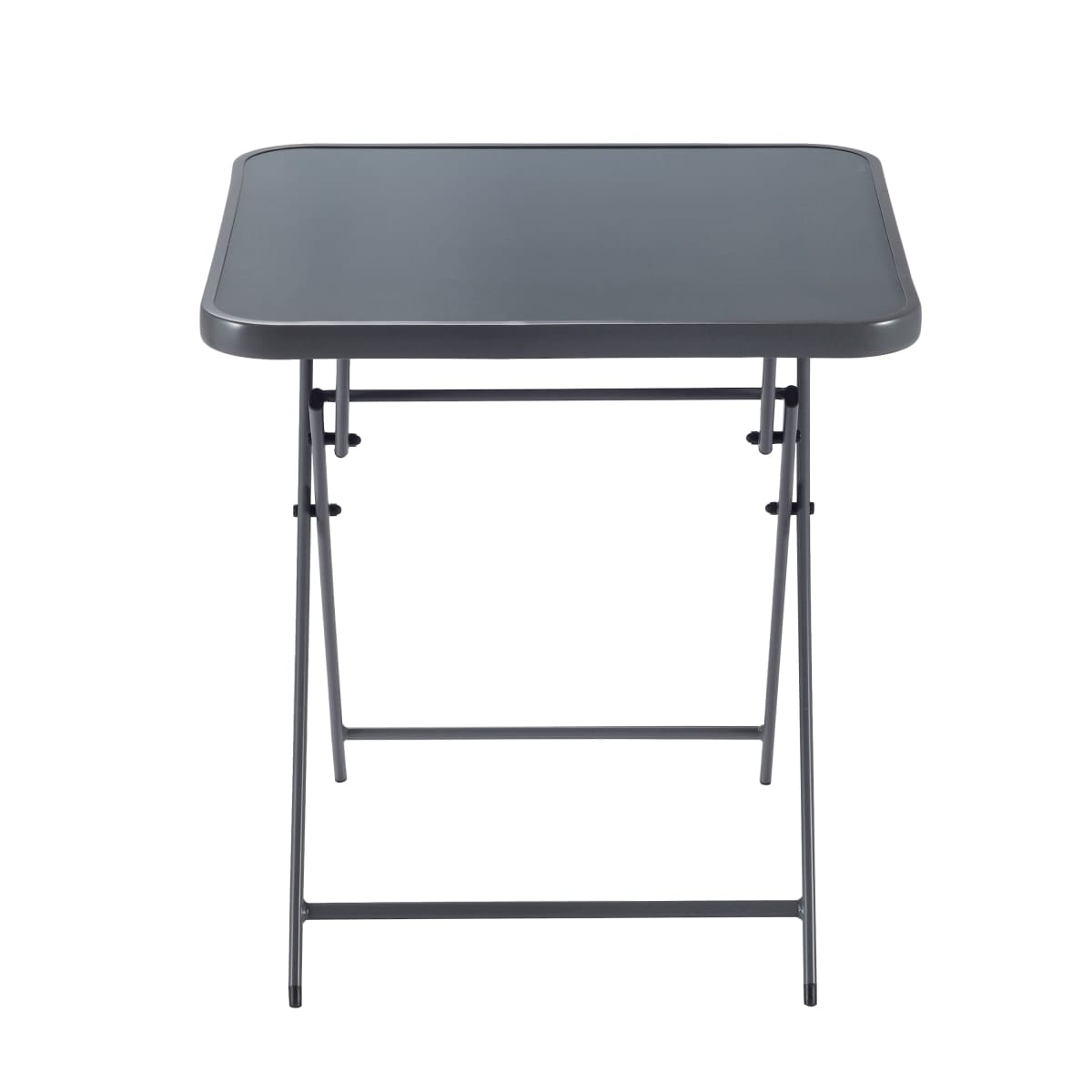 Bricocenter EMYS NATERAL TABLE Foldable 2 -seater square steel top glass 70x70xh70