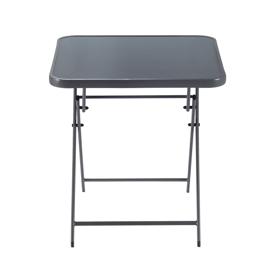 Bricocenter EMYS NATERAL TABLE Foldable 2 -seater square steel top glass 70x70xh70