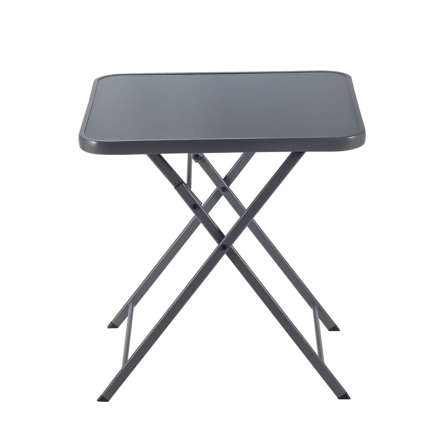 Bricocenter EMYS NATERAL TABLE Foldable 2 -seater square steel top glass 70x70xh70