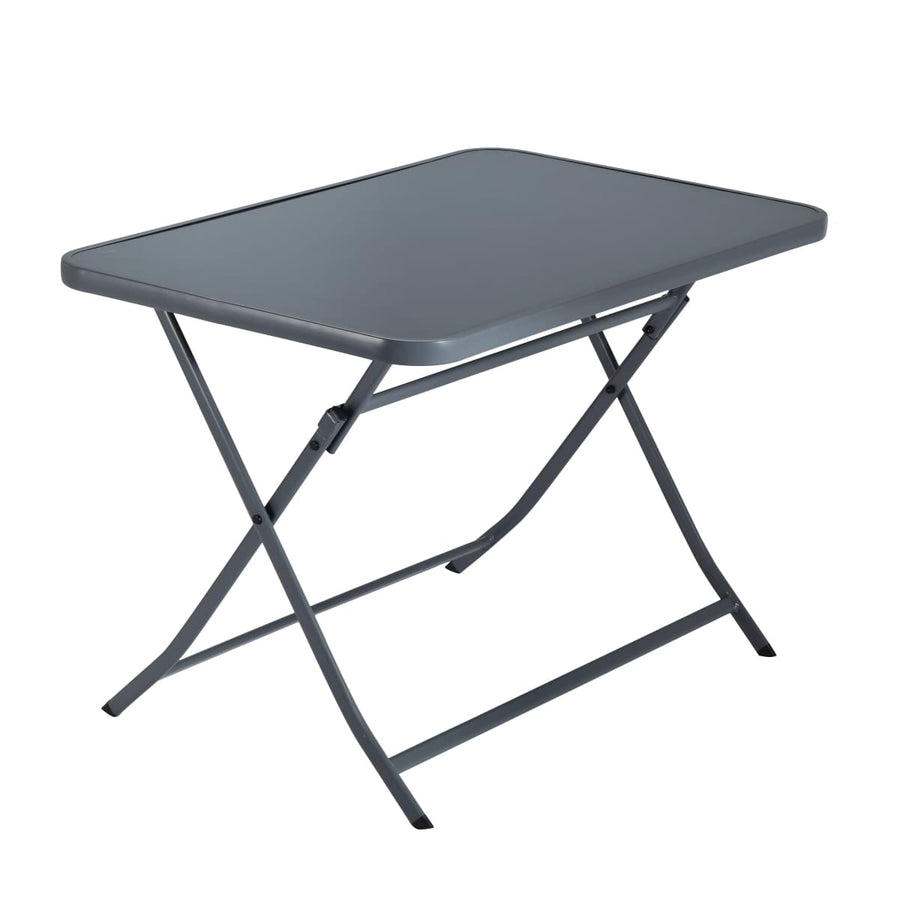 Bricocenter EMYS NATERAL - Folding Table - 4 seater - rectangular steel top glass - 70x110xh72