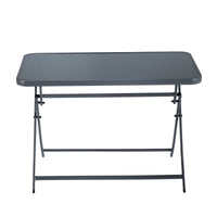 EMYS NATERAL - Folding Table - 4 seater - rectangular steel top glass - 70x110xh72