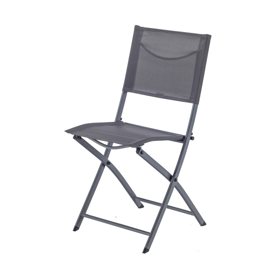 Bricocenter EMYS NATERIAL FOLDING CHAIR STEEL SEAT TEXTILENE ANTHRACITE 42X52XH83