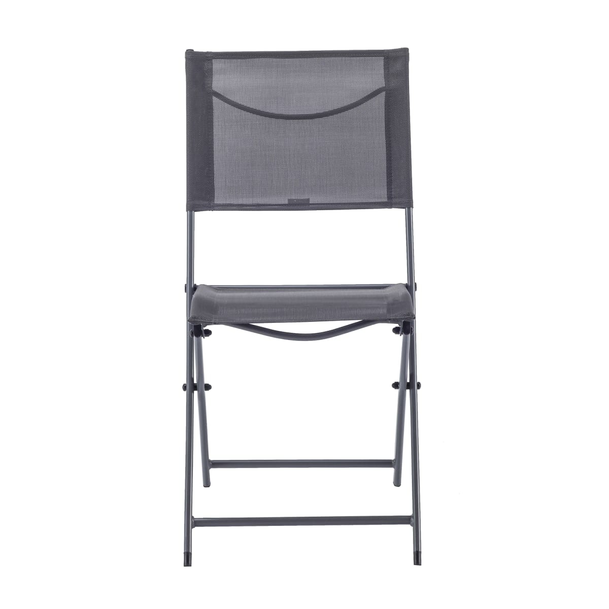 Bricocenter EMYS NATERIAL FOLDING CHAIR STEEL SEAT TEXTILENE ANTHRACITE 42X52XH83