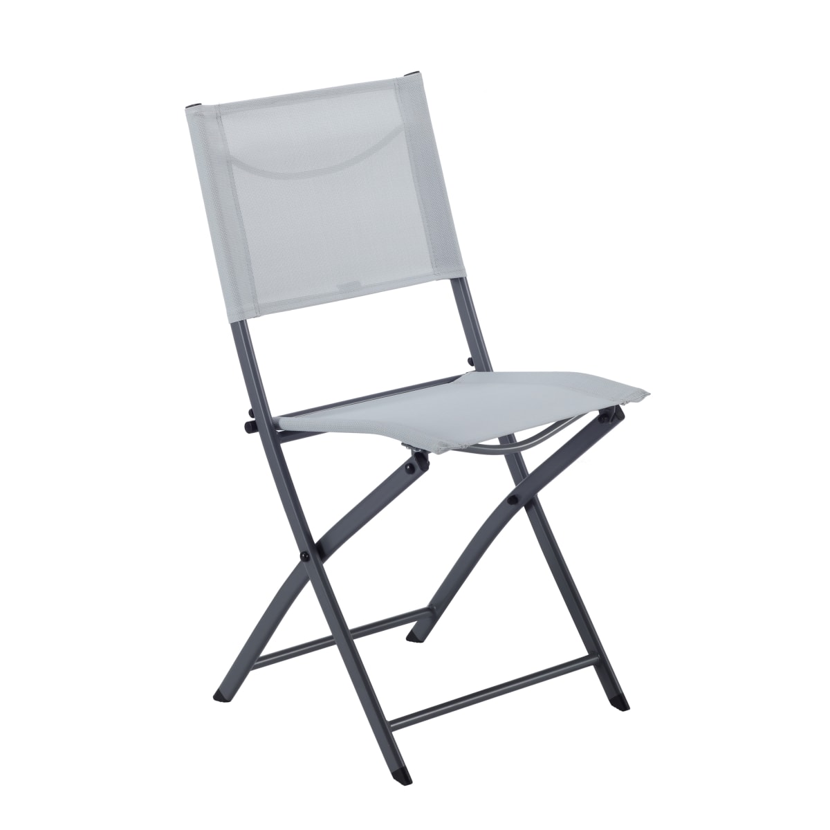 EMYS NATERIAL FOLDING CHAIR STEEL TEXTILENE SEAT GREY 42X52XH83