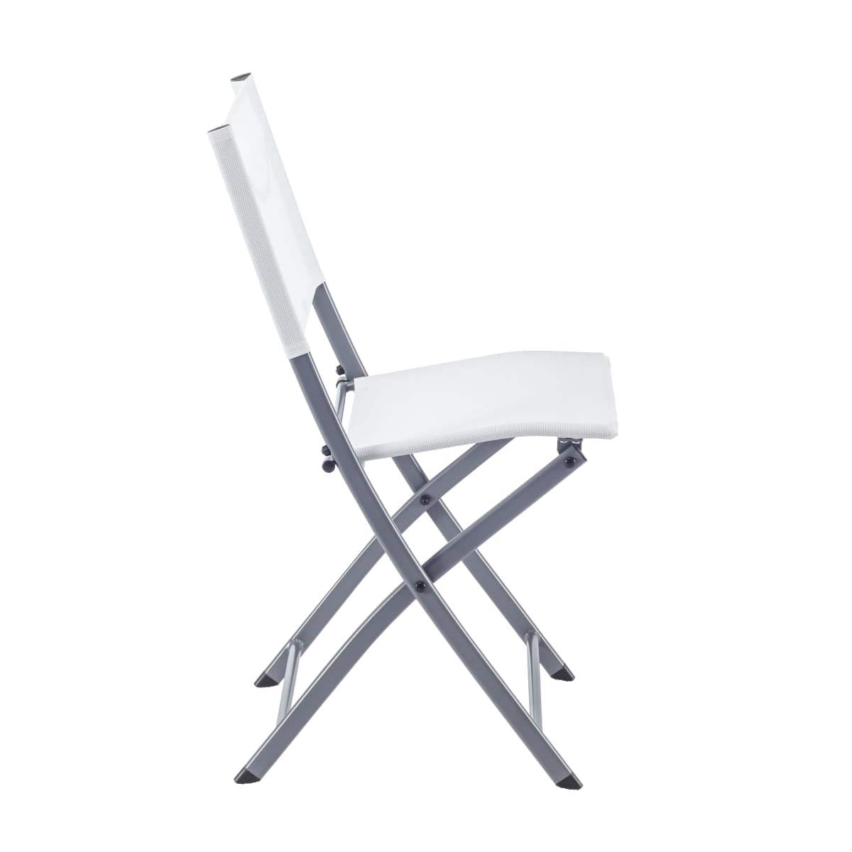 EMYS NATERIAL FOLDING CHAIR STEEL WITH TEXTILENE SEAT WHITE 42X52XH83