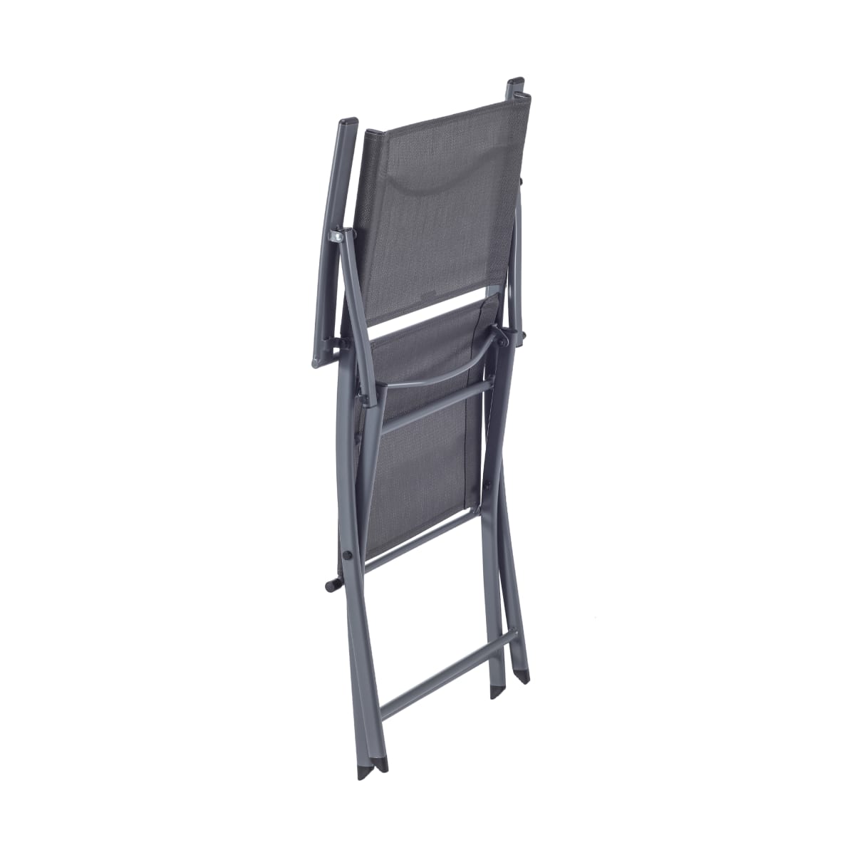 Bricocenter EMYS NATERIAL STEEL FOLDING CHAIR WITH ARMRESTS ANTHRACITE TEXTILENE SEAT 52X54XH83