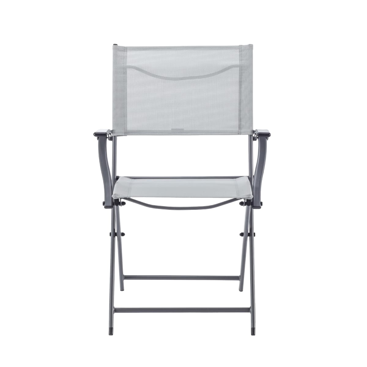 Bricocenter EMYS NATERIAL FOLDING STEEL CHAIR WITH ARMRESTS TEXTILENE SEAT GREY 52X54XH83