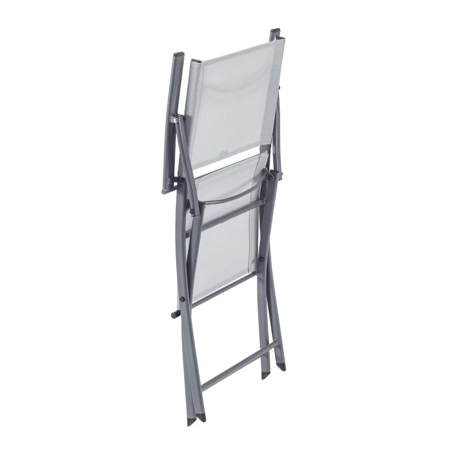 Bricocenter EMYS NATERIAL FOLDING STEEL CHAIR WITH ARMRESTS TEXTILENE SEAT GREY 52X54XH83