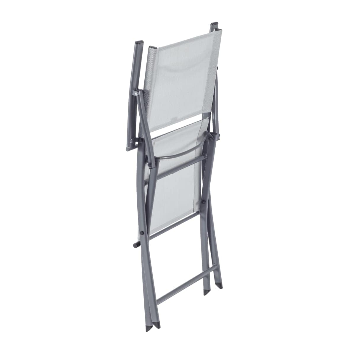 EMYS NATERIAL FOLDING STEEL CHAIR WITH ARMRESTS TEXTILENE SEAT GREY 52X54XH83