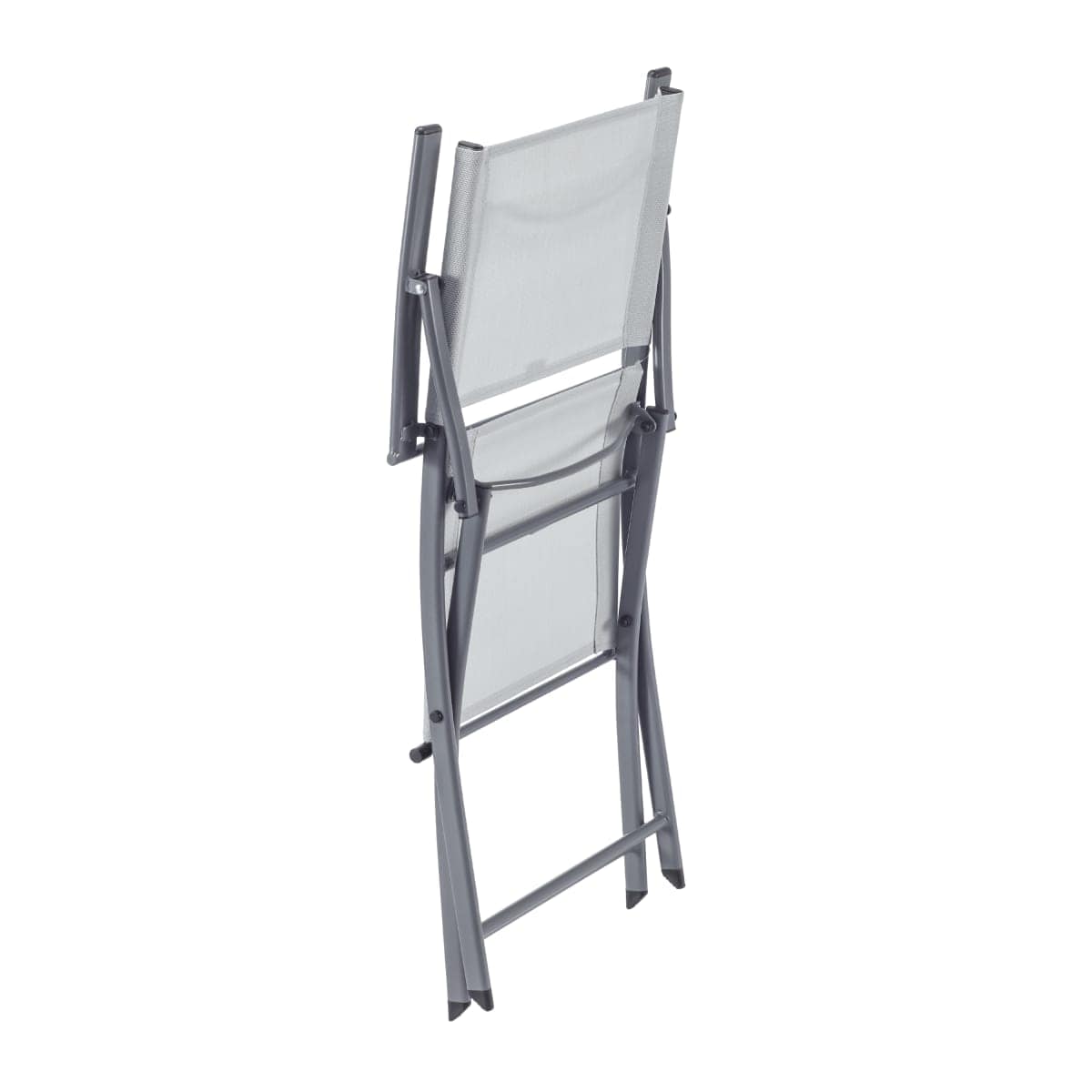 Bricocenter EMYS NATERIAL FOLDING STEEL CHAIR WITH ARMRESTS TEXTILENE SEAT GREY 52X54XH83