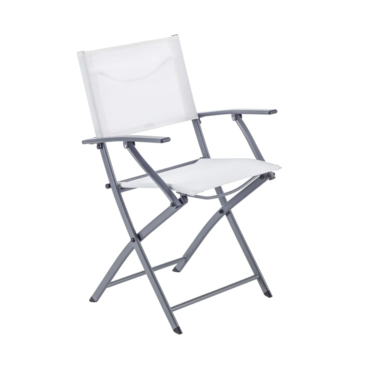 Bricocenter EMYS NATERIAL FOLDING STEEL CHAIR WITH ARMRESTS TEXTILENE SEAT 52X54XH83