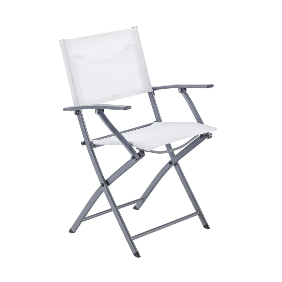 Bricocenter EMYS NATERIAL FOLDING STEEL CHAIR WITH ARMRESTS TEXTILENE SEAT 52X54XH83
