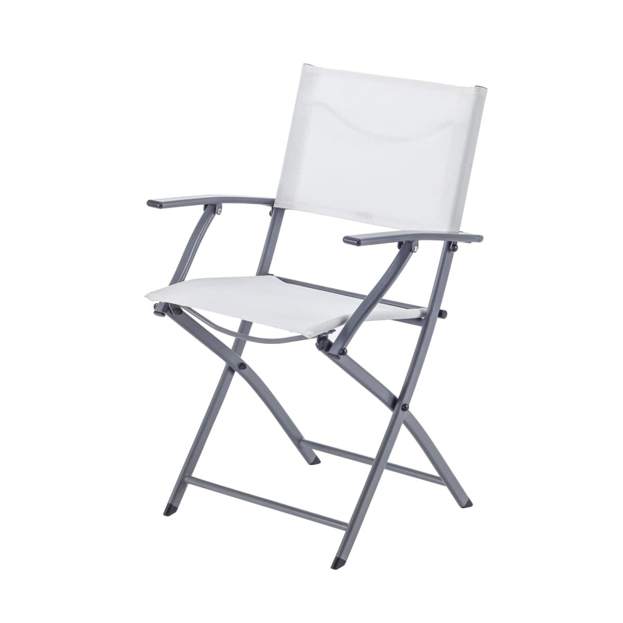 Bricocenter EMYS NATERIAL FOLDING STEEL CHAIR WITH ARMRESTS TEXTILENE SEAT 52X54XH83