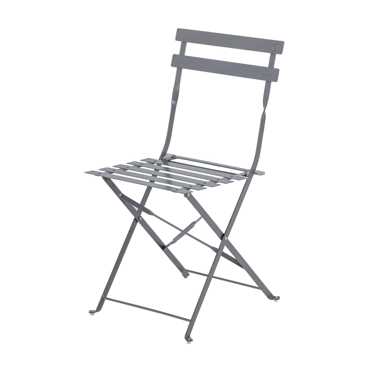 FLORA NATERIAL FOLDING CHAIR ANTHRACITE STEEL 41X47XH80