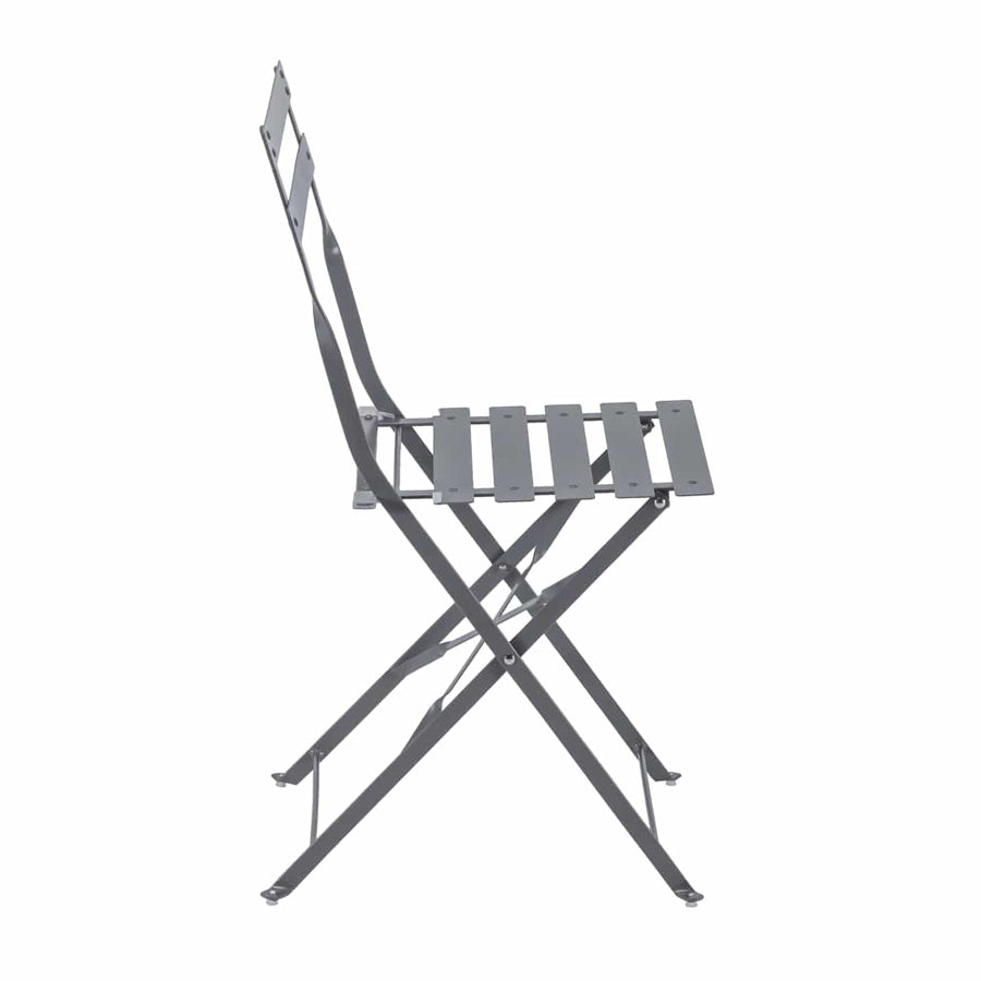 Bricocenter FLORA NATERIAL FOLDING CHAIR ANTHRACITE STEEL 41X47XH80