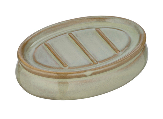 GREEN SIRMIONE CERAMIC SOAP DISH