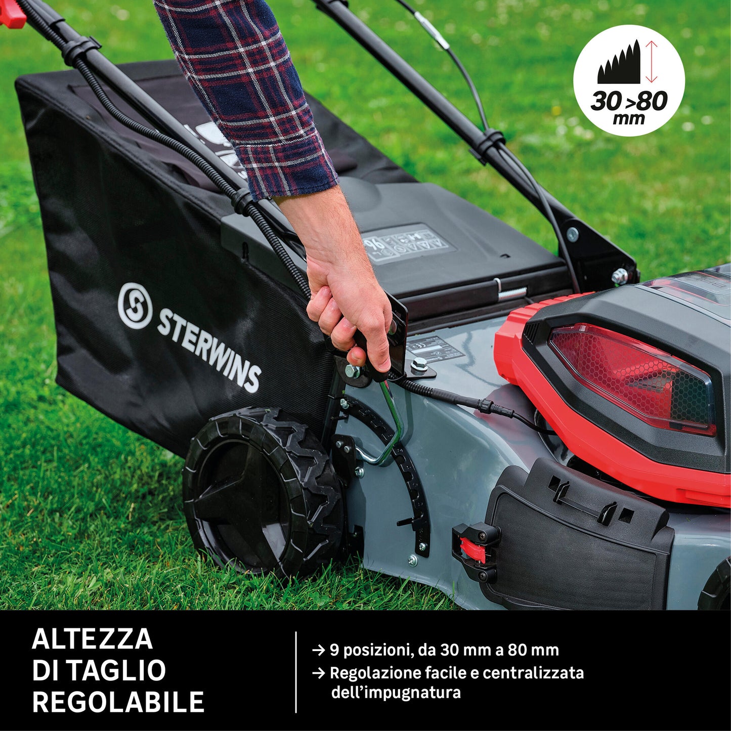 STERWINS 36V CORDLESS MOWER L 46 CM, 2 BATTERIES INCLUDED