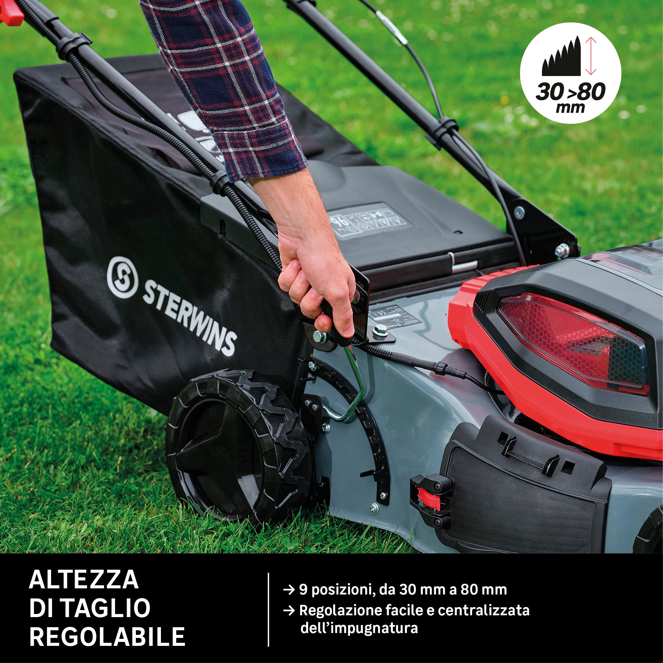 STERWINS 36V CORDLESS MOWER L 46 CM, 2 BATTERIES INCLUDED
