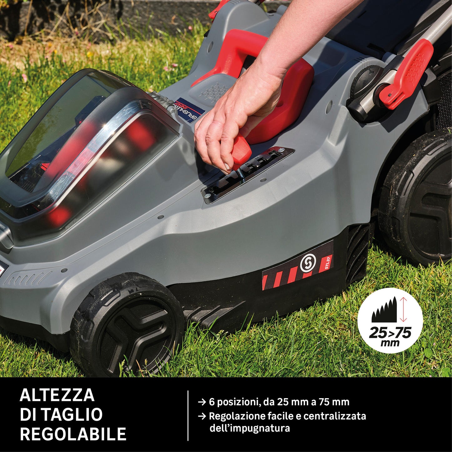 STERWINS CORDLESS LAWN MOWER 18V L 37.5 CM 2 BATTERIES INCLUDED