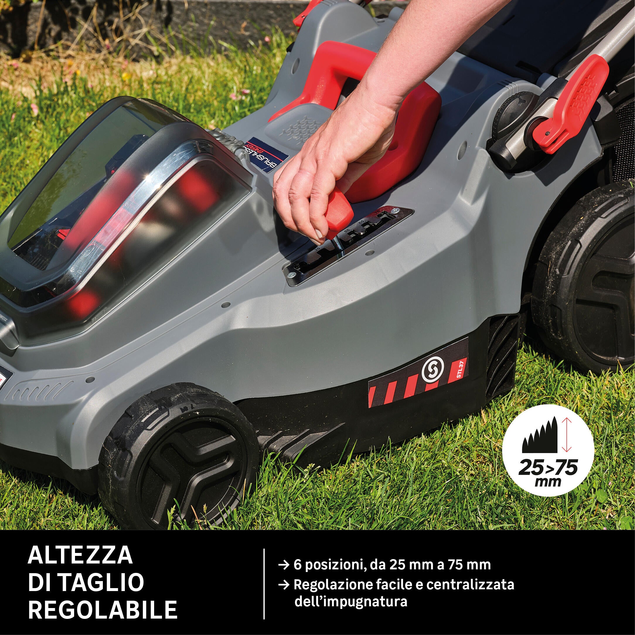 STERWINS CORDLESS LAWN MOWER 18V L 37.5 CM 2 BATTERIES INCLUDED
