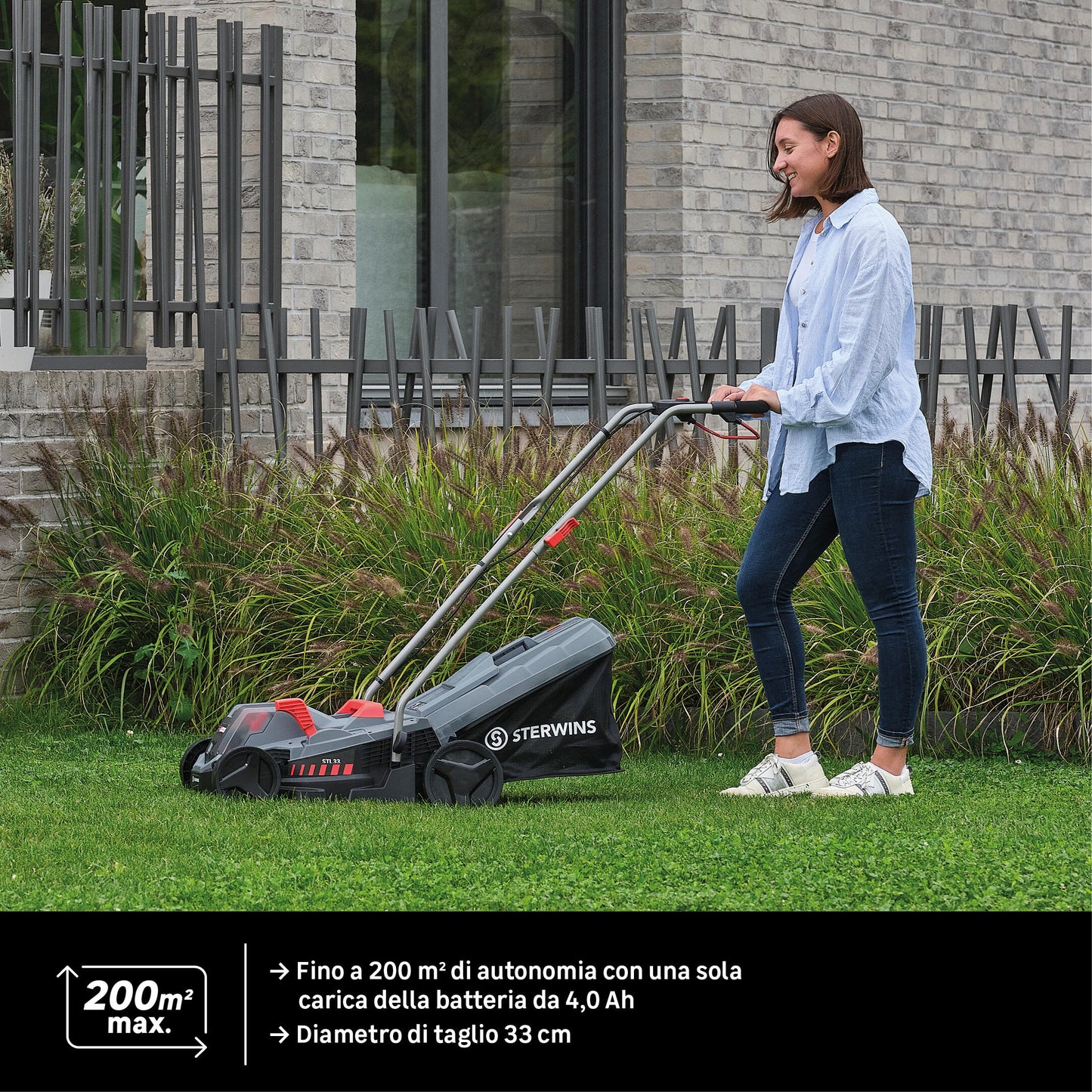 STERWINS CORDLESS MOWER 18V L 33 CM 1 BATTERY INCLUDED