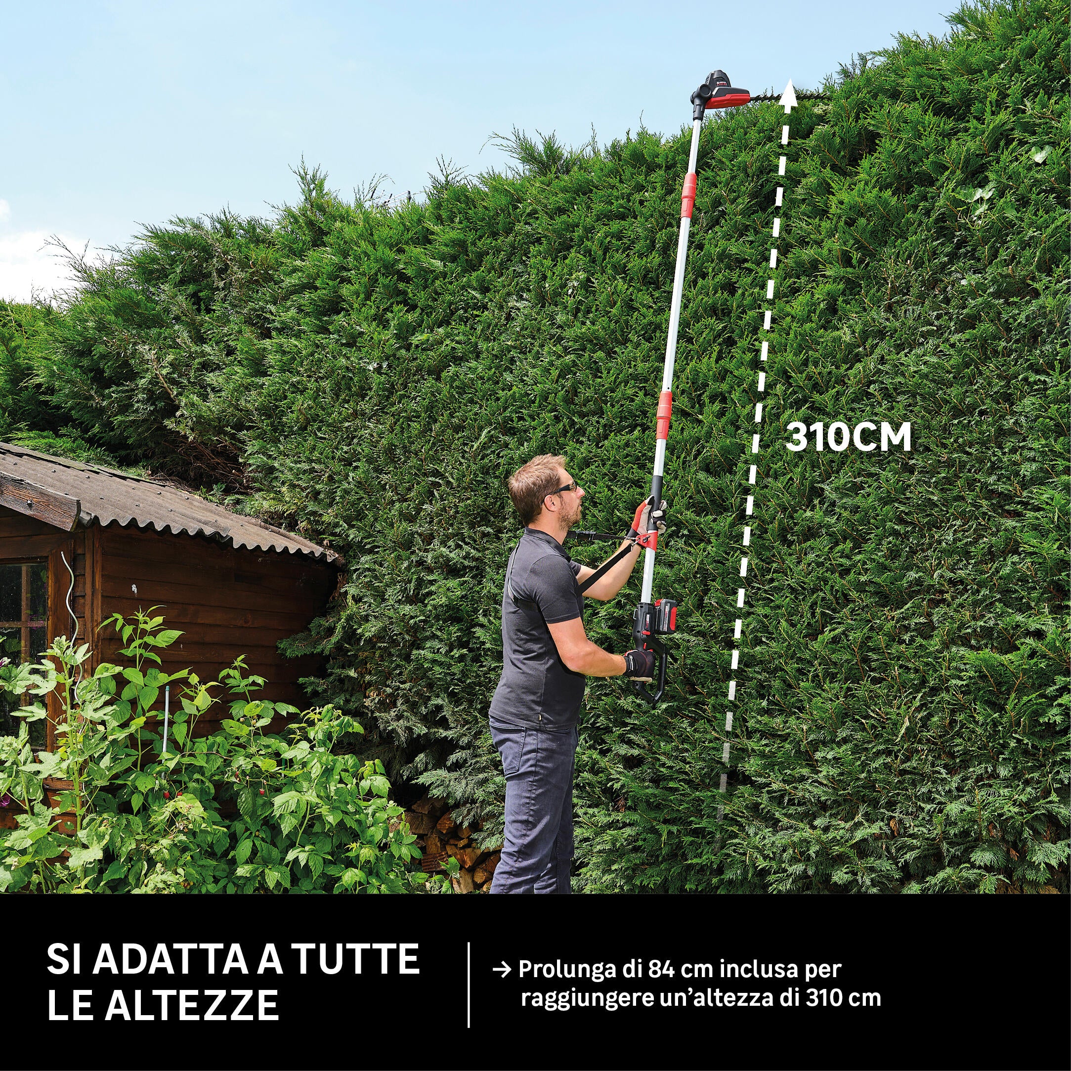 STERWINS 18V CORDLESS TELESCOPING POLE HEDGE TRIMMER BATTERY NOT INCLUDED