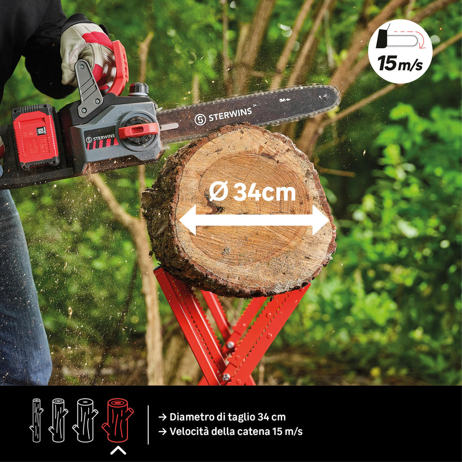 STERWINS 36V CORDLESS CHAINSAW 35CM BAR WITHOUT BATTERY