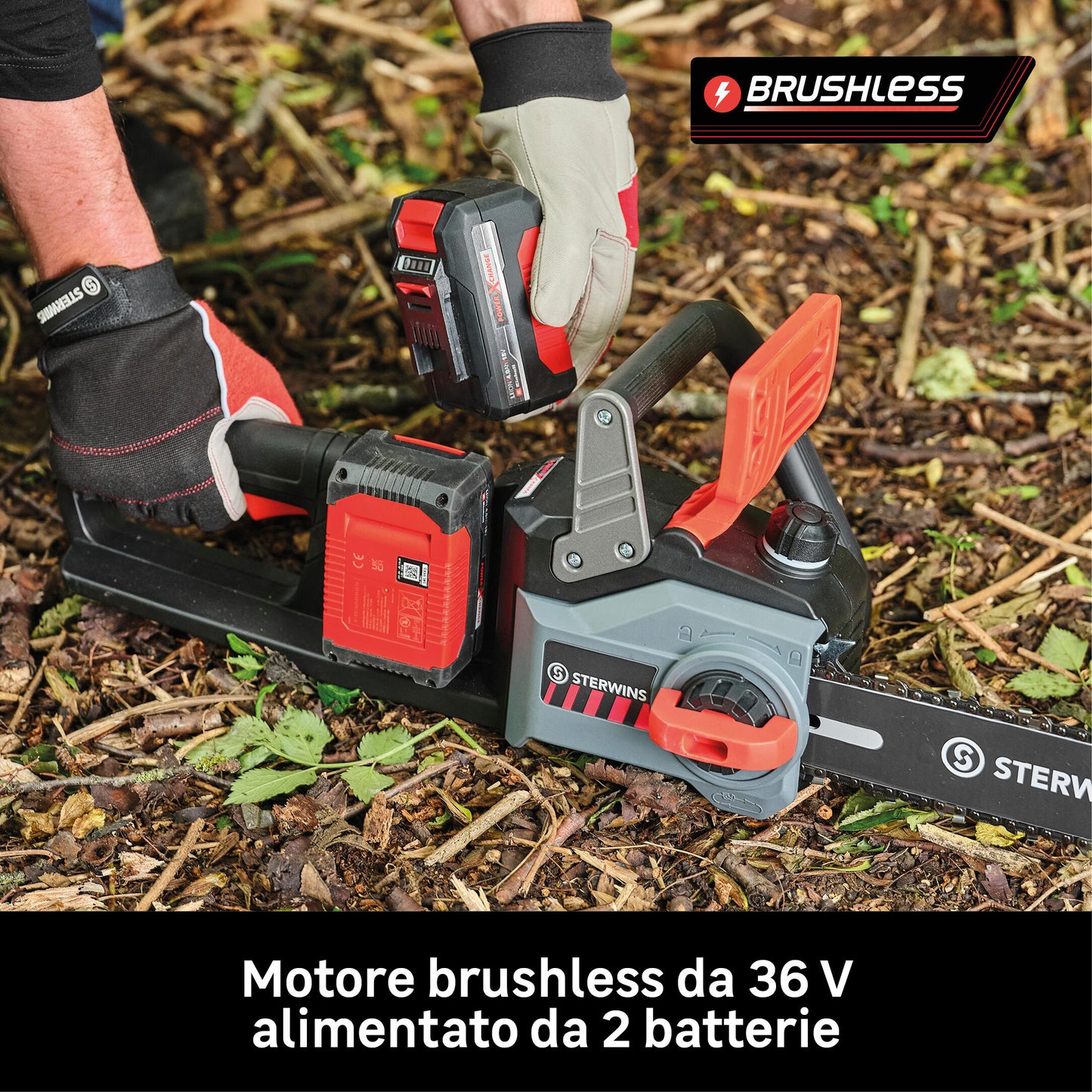 STERWINS 36V CORDLESS CHAINSAW 35CM BAR WITHOUT BATTERY