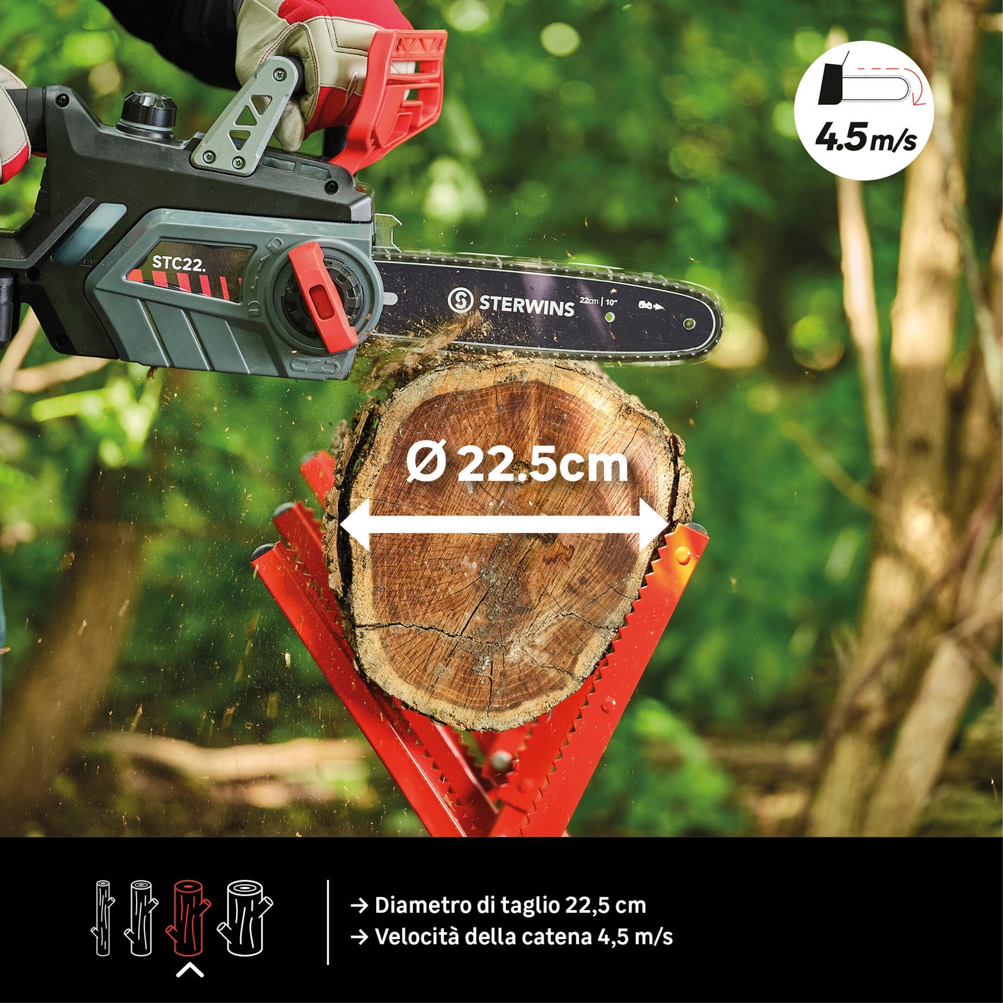 STERWINS 18V CORDLESS ELECTRIC SAW BAR 25CM WITHOUT BATTERY