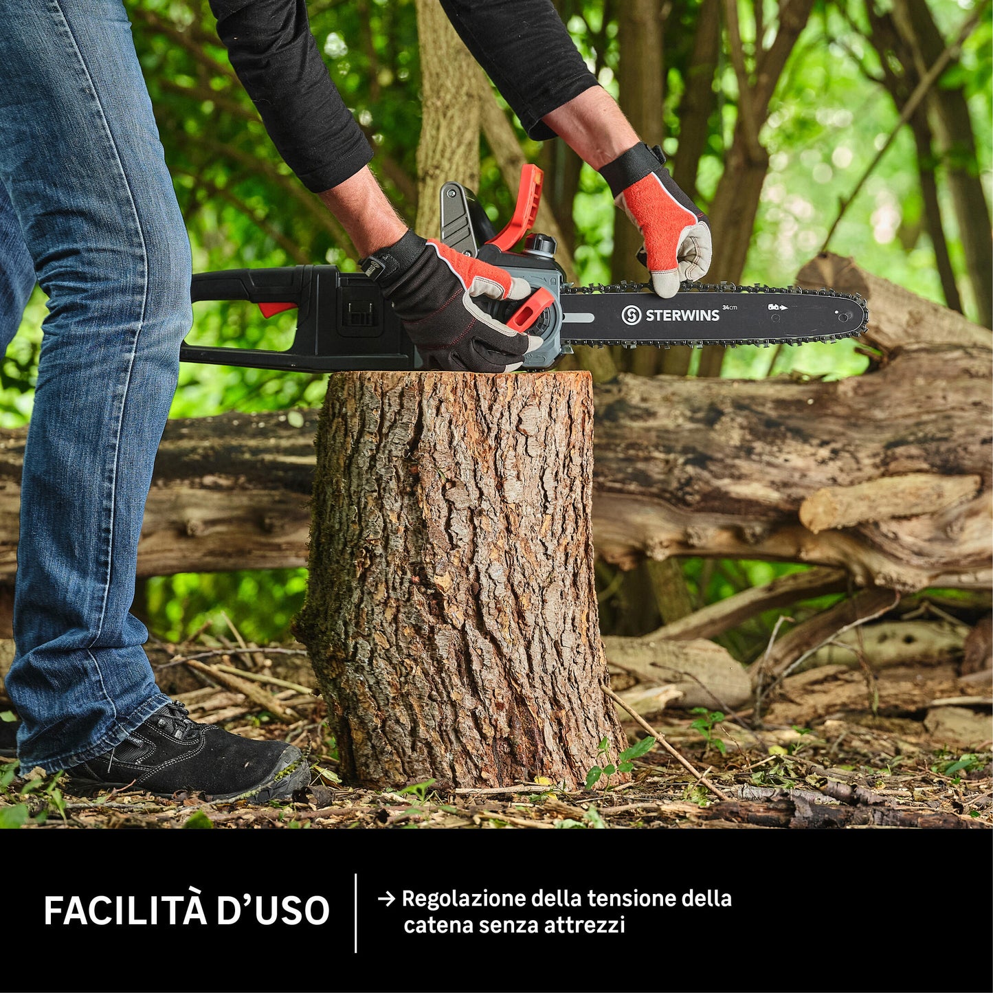 STERWINS 36V CORDLESS CHAINSAW 35CM BAR WITHOUT BATTERY