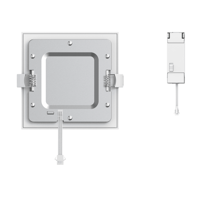 Extra-flat recessed spotlight, aluminium, white, 120 mm, LED, 1200 lm, dimmable, IP44