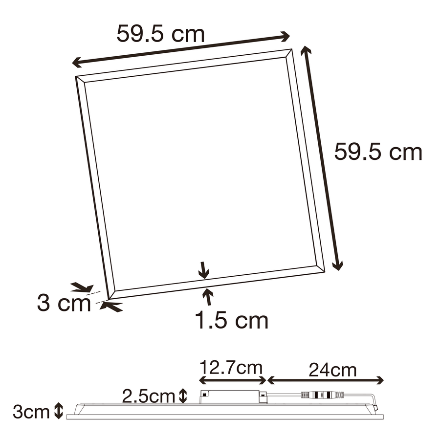 Pannello led metallo bianco 60x60cm 3800lm luce naturale ip20