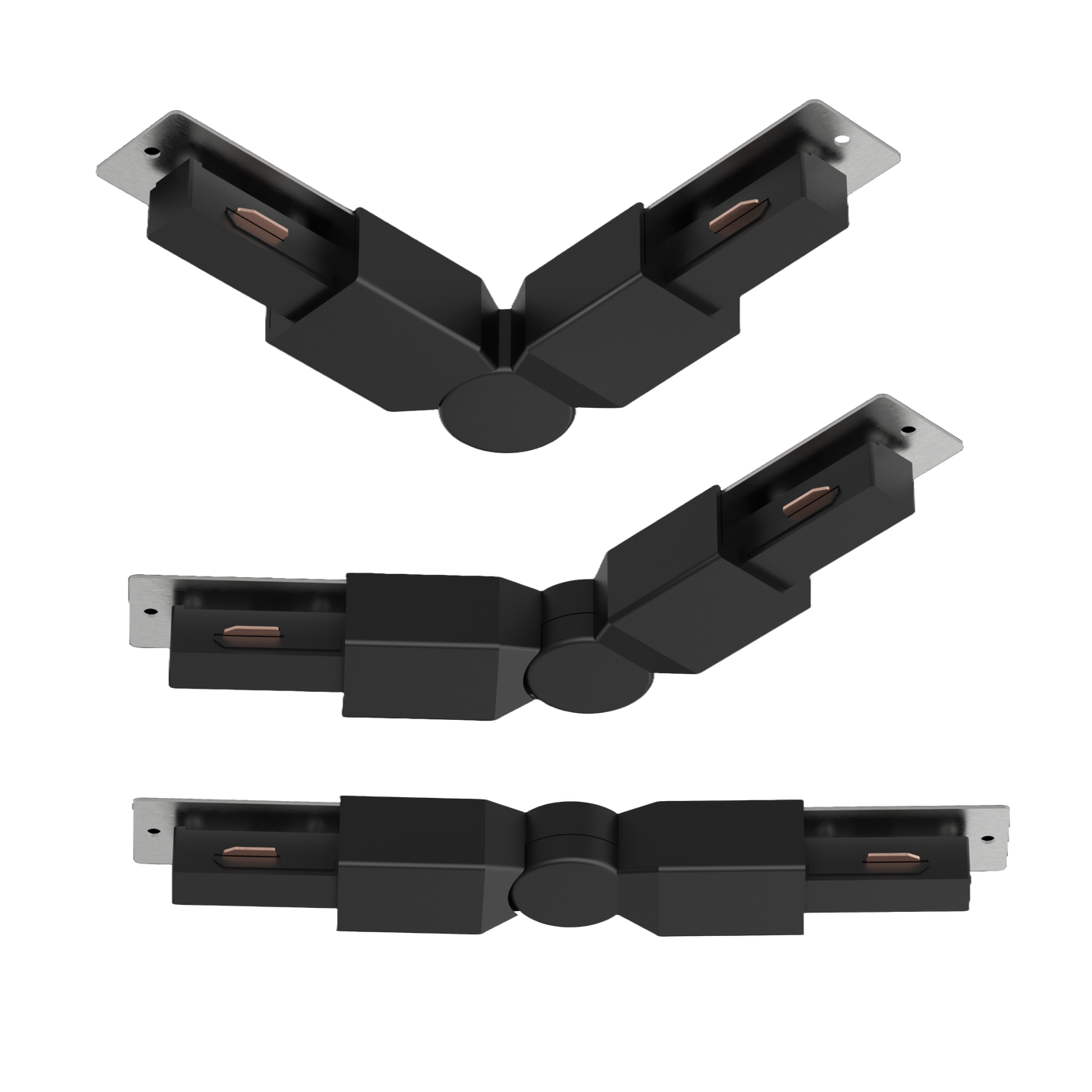 Corner connector for black ABS rail