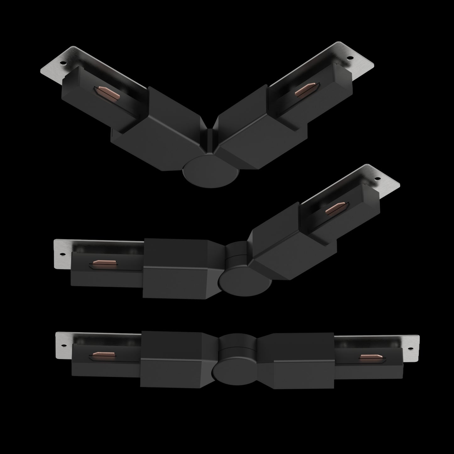 Connettore ad angolo per binario abs nero