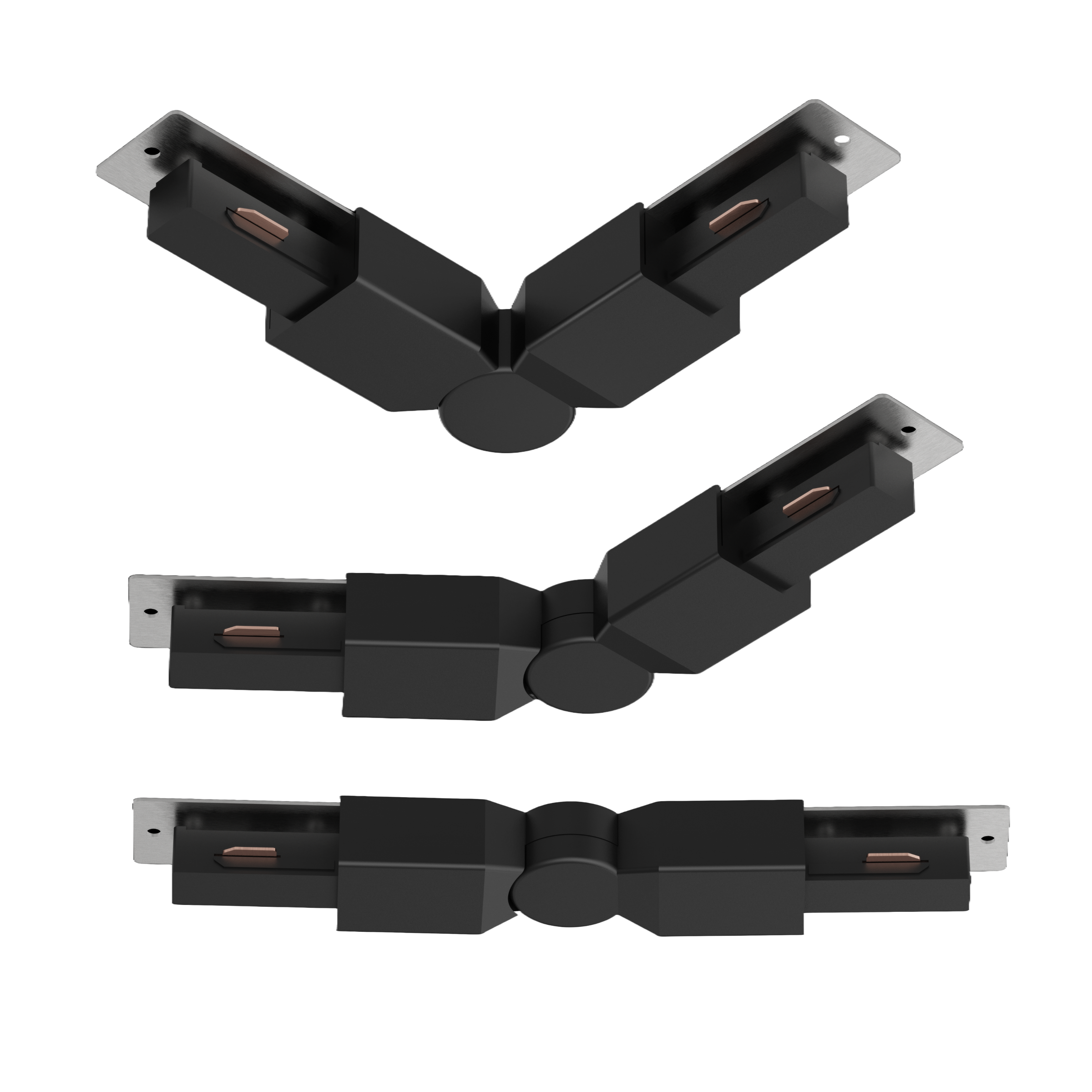 Corner connector for black ABS rail
