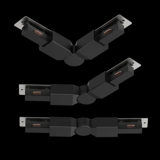 Connettore ad angolo per binario abs nero