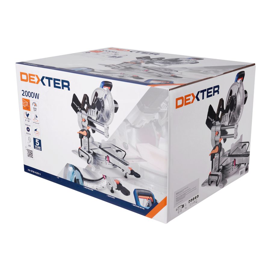 DEXTER RADIAL MITRE SAW BLADE DIAM 254MM, 2000W, 5000RPM