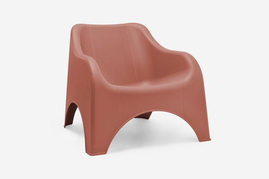 Terracotta-coloured Nuvola armchair, 71x79.5x81 cm, stackable, made of polypropylene