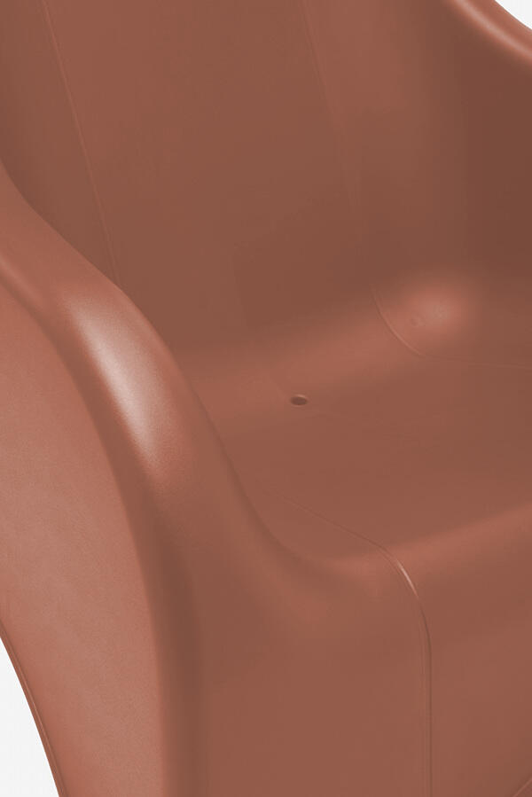Terracotta-coloured Nuvola armchair, 71x79.5x81 cm, stackable, made of polypropylene