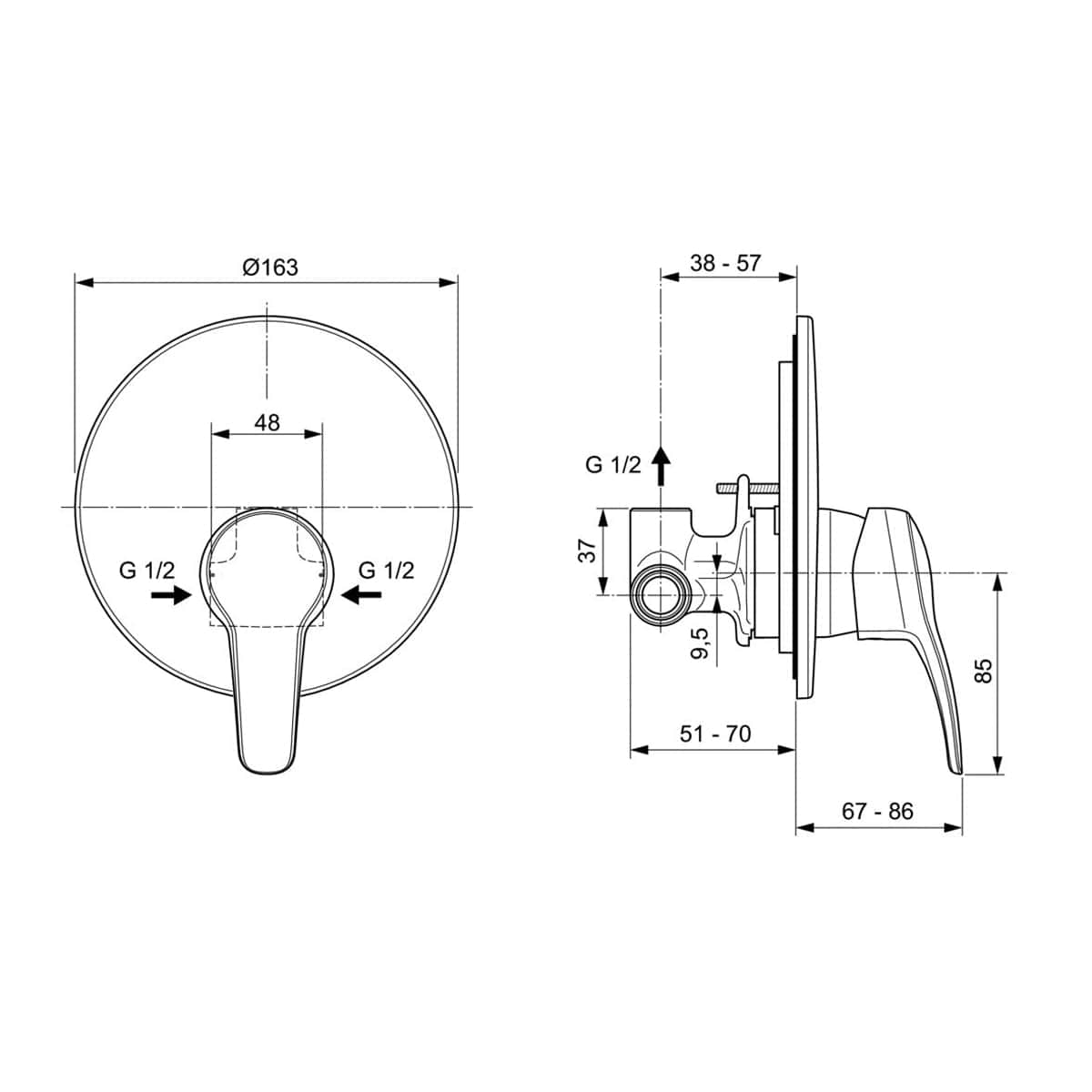 Bricocenter OGLIO CONCEALED SHOWER MIXER IDEAL STANDARD