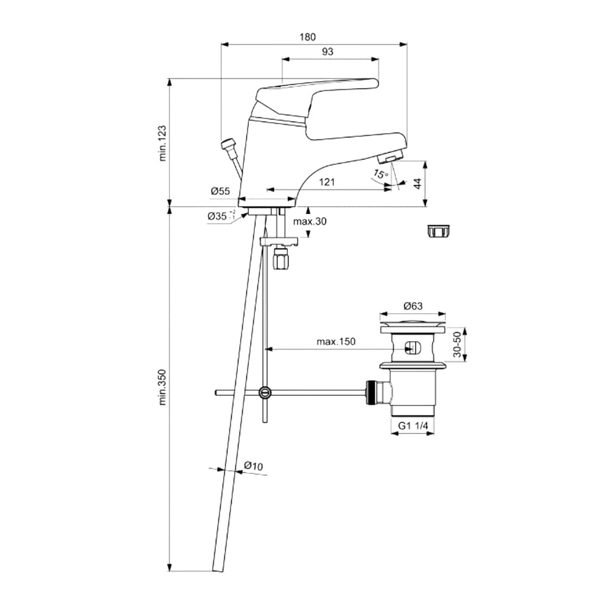 Bricocenter OGLIO WASHBASIN MIXER IDEAL STANDARD CHROME