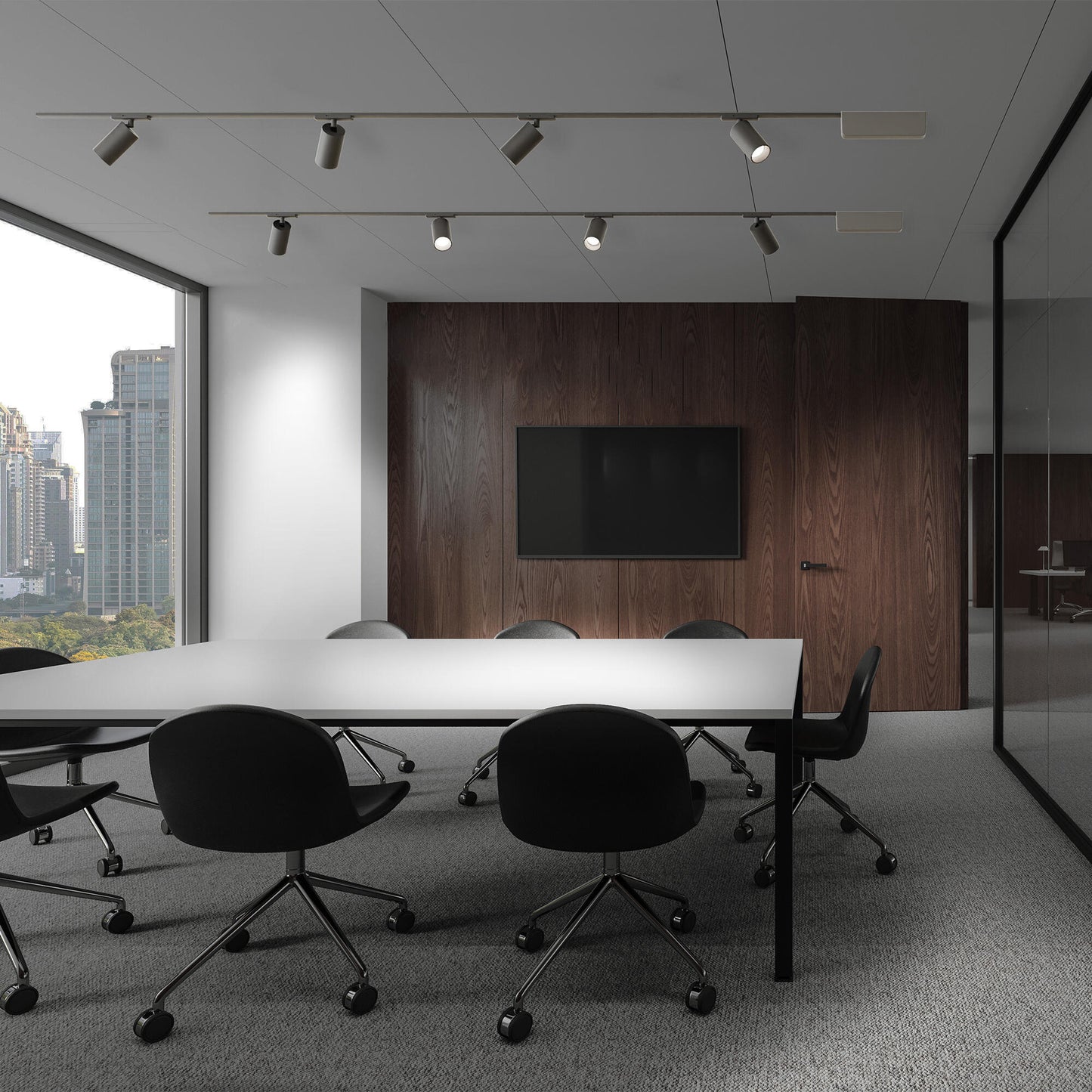 milma alluinio black led track kit 4x900lm 2x0.90m magnetic