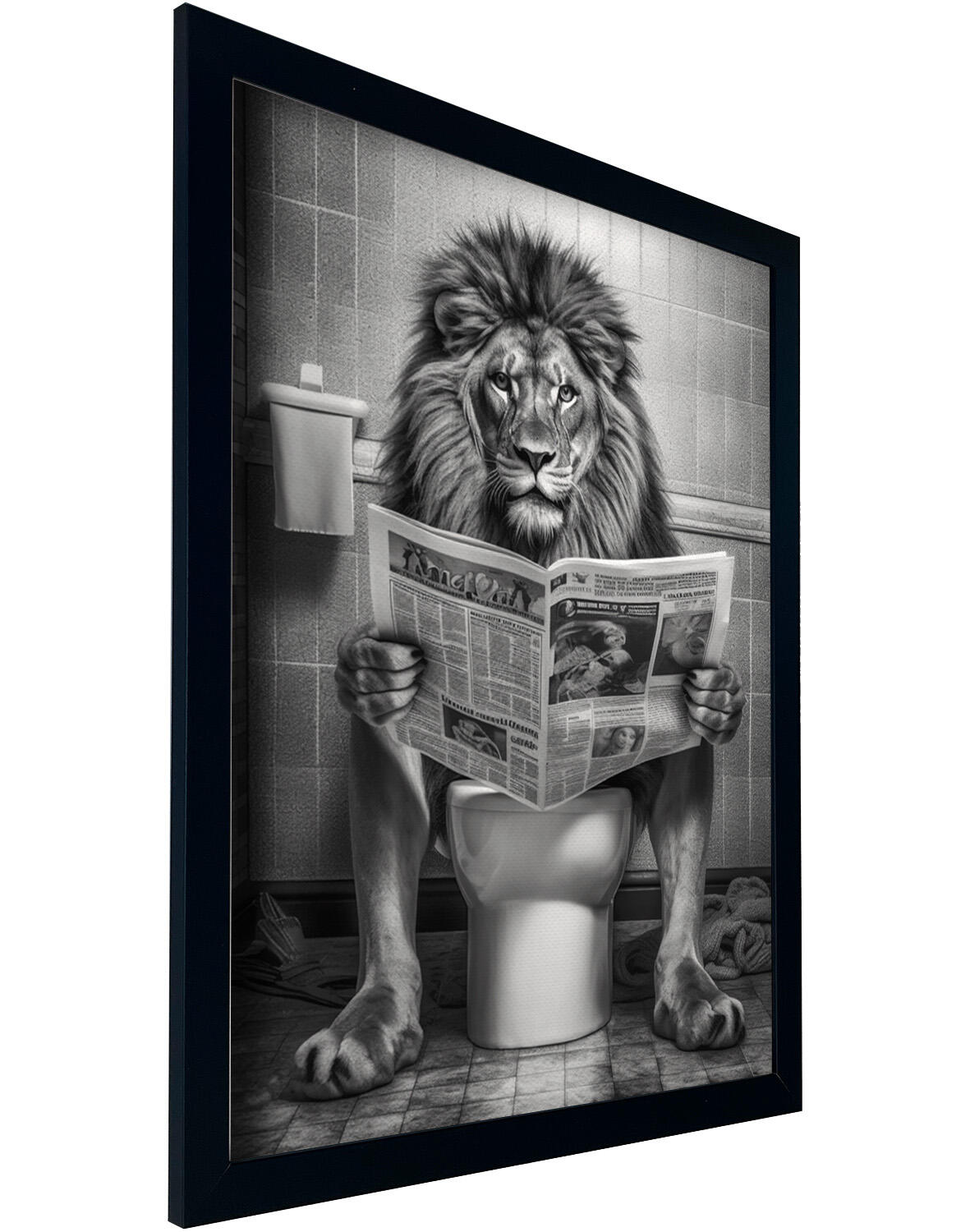 FRAMED PRINT LION 30X40CM