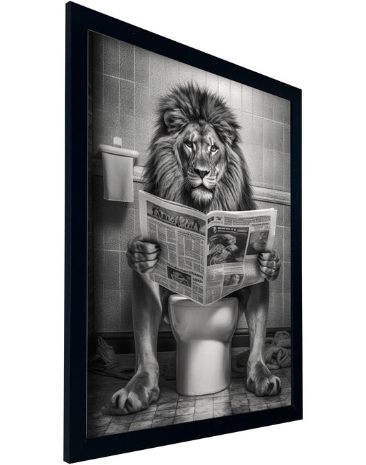 FRAMED PRINT LION 30X40CM