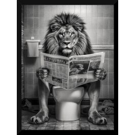 FRAMED PRINT LION 30X40CM