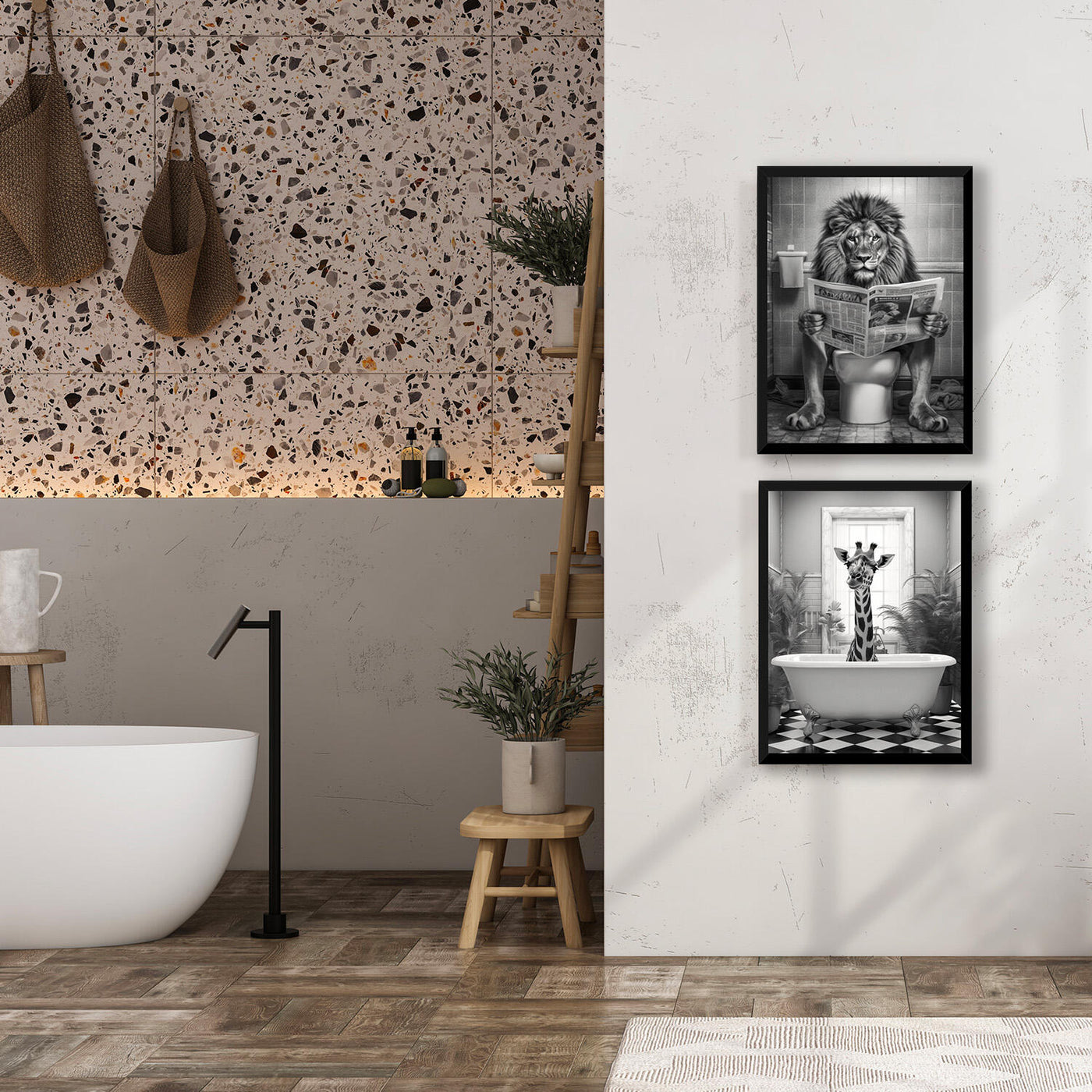 FRAMED PRINT LION 30X40CM