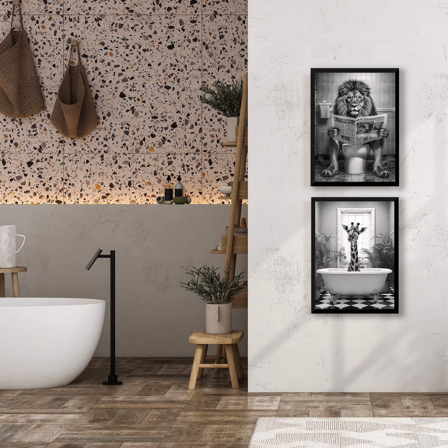 FRAMED PRINT LION 30X40CM