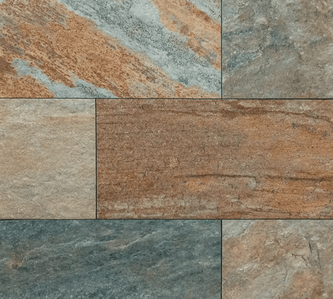 Pavimento da esterno tundra multicolor in gres 20x40 r11 1.41mq