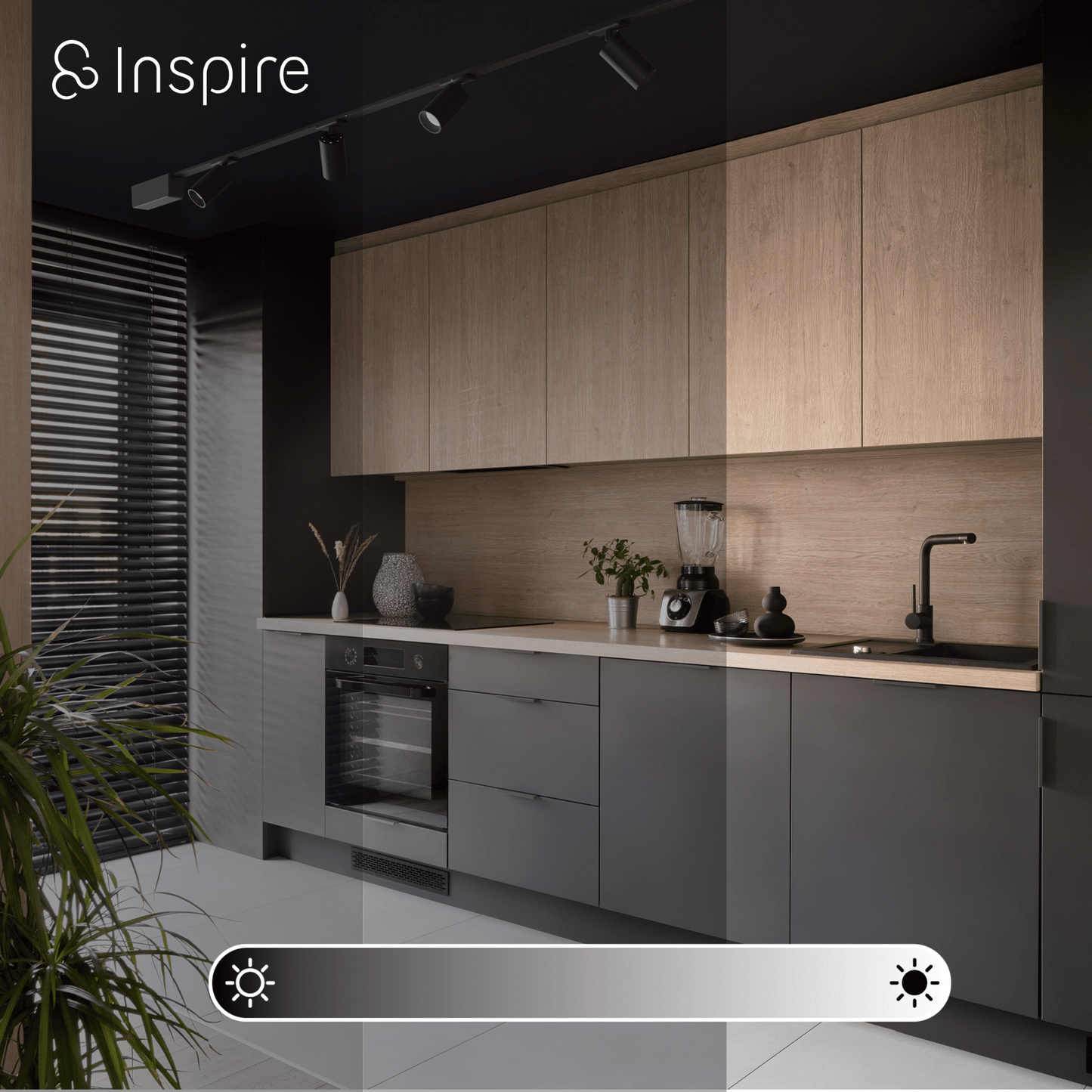 milma alluinio black led track kit 4x900lm 2x0.90m magnetic