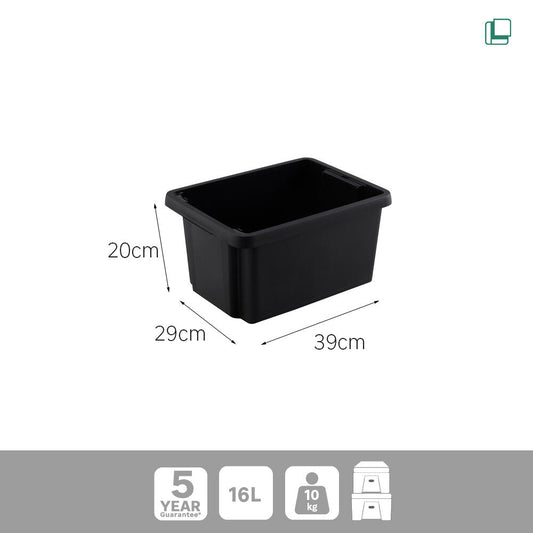 BASKET 15 LITRES BLACK 29X39X20 CM
